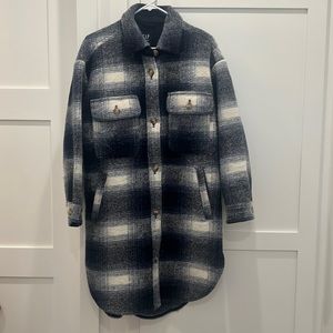 Gap ankle length flannel jacket